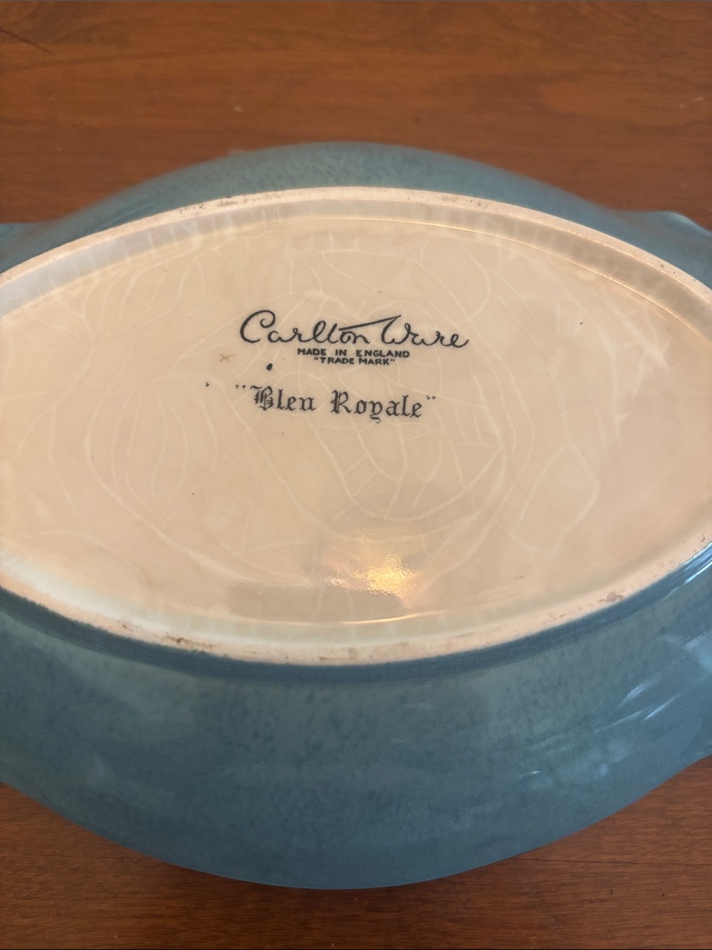 Vintage Art Deco Carlton Ware "Bleu Royale" Ceramic Serving Platter - Picture 6 of 6